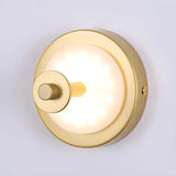 Contemporary Alabaster Circular Round White Wall Lamp Image - 12