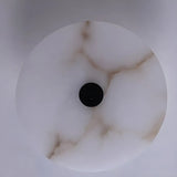 Contemporary Alabaster Circular Round White Wall Lamp Image - 14