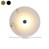 Contemporary Alabaster Circular Round White Wall Lamp Image - 23