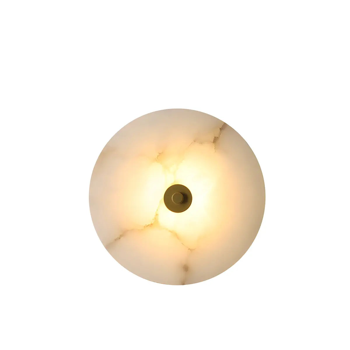 Contemporary Alabaster Circular Round White Wall Lamp Image - 6