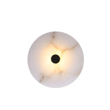 Contemporary Alabaster Circular Round White Wall Lamp Image - 7