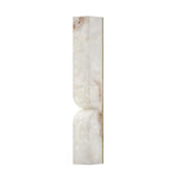 Contemporary Alabaster Curved Geometric White Wall Lamp Image - 2