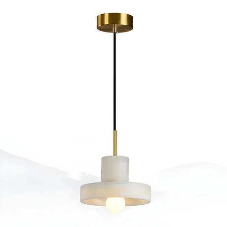 Contemporary Alabaster Cylinder Bedroom Pendant Light Image - 2