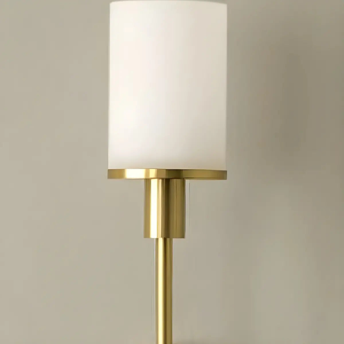 Contemporary Alabaster Cylinder Gold Foyer Wall Sconce Image - 7