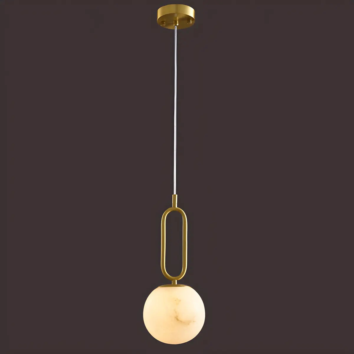 Contemporary Alabaster Globe Living Room Pendant Light Image - 5