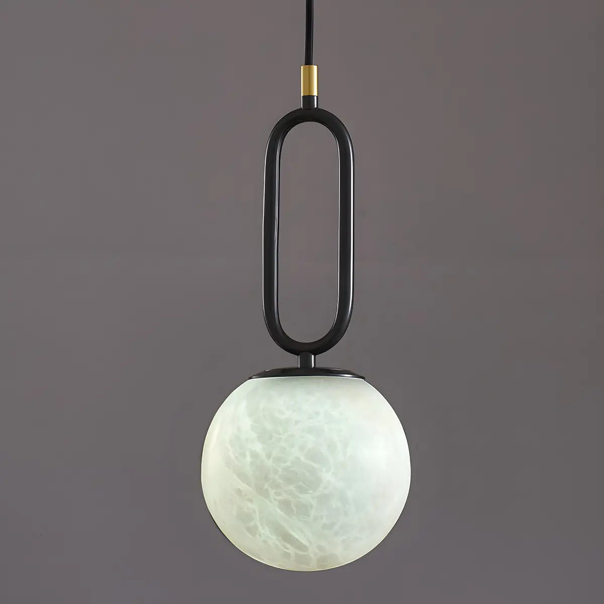 Contemporary Alabaster Globe Living Room Pendant Light Image - 6