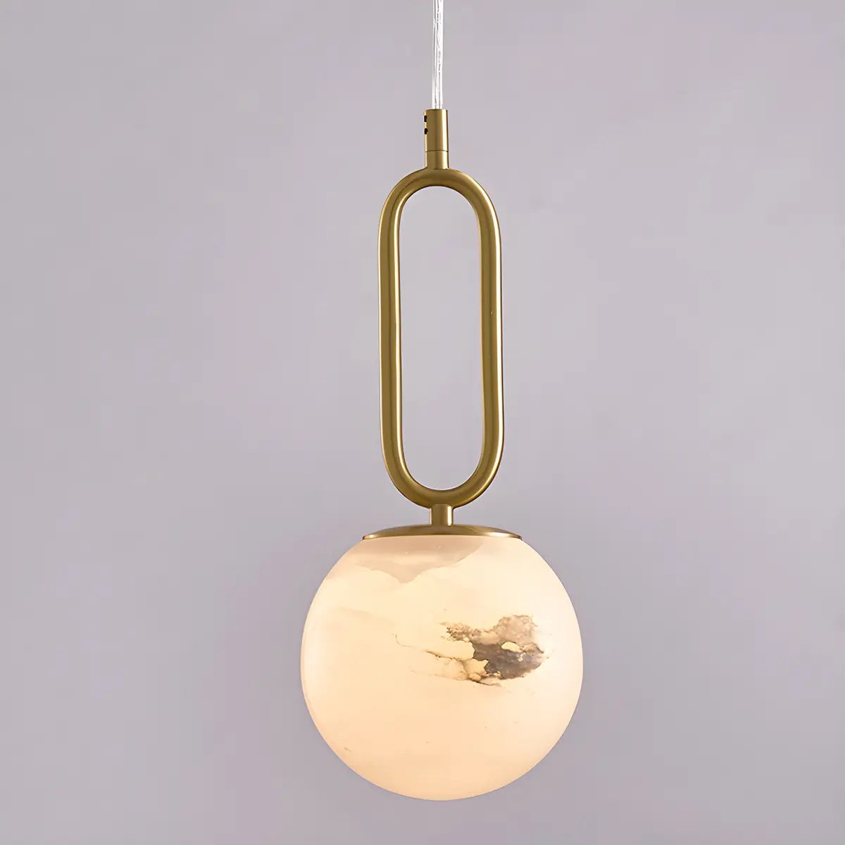 Contemporary Alabaster Globe Living Room Pendant Light Image - 7