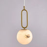 Contemporary Alabaster Globe Living Room Pendant Light Image - 7