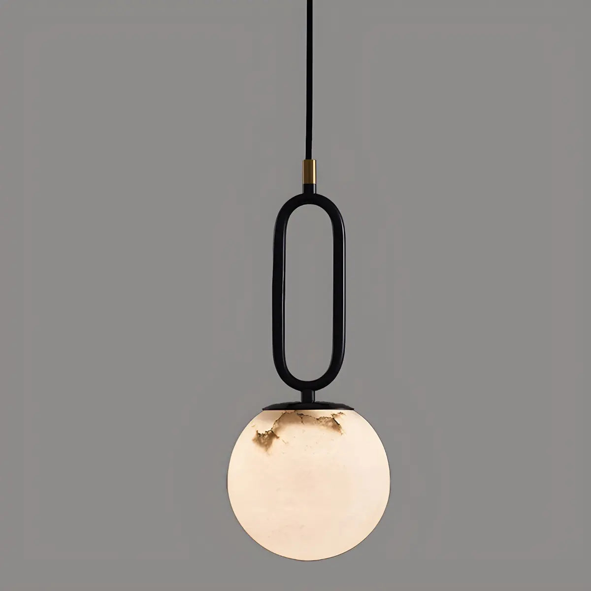 Contemporary Alabaster Globe Living Room Pendant Light Image - 8