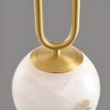 Contemporary Alabaster Globe Living Room Pendant Light Image - 9