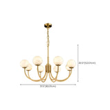 Contemporary Alabaster Gold Branch Globe Hanging Chandelier Image - 17