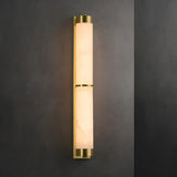 Contemporary Alabaster Gold Tube White Bedroom Wall Lamp Image - 1