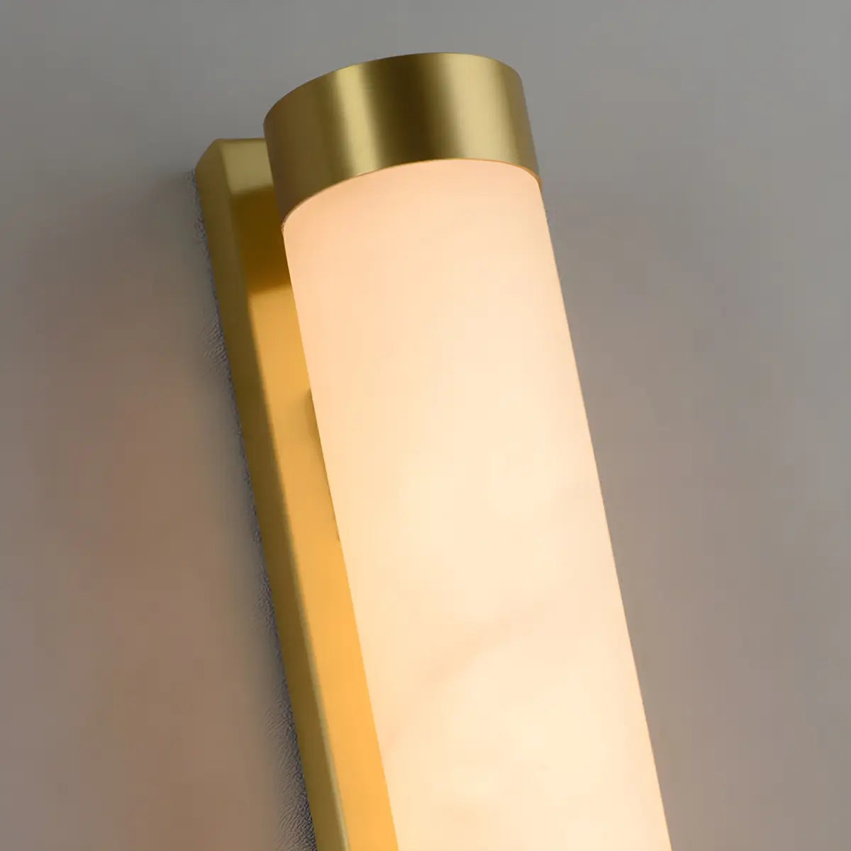 Contemporary Alabaster Gold Tube White Bedroom Wall Lamp Image - 10