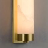 Contemporary Alabaster Gold Tube White Bedroom Wall Lamp Image - 11