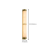 Contemporary Alabaster Gold Tube White Bedroom Wall Lamp #size