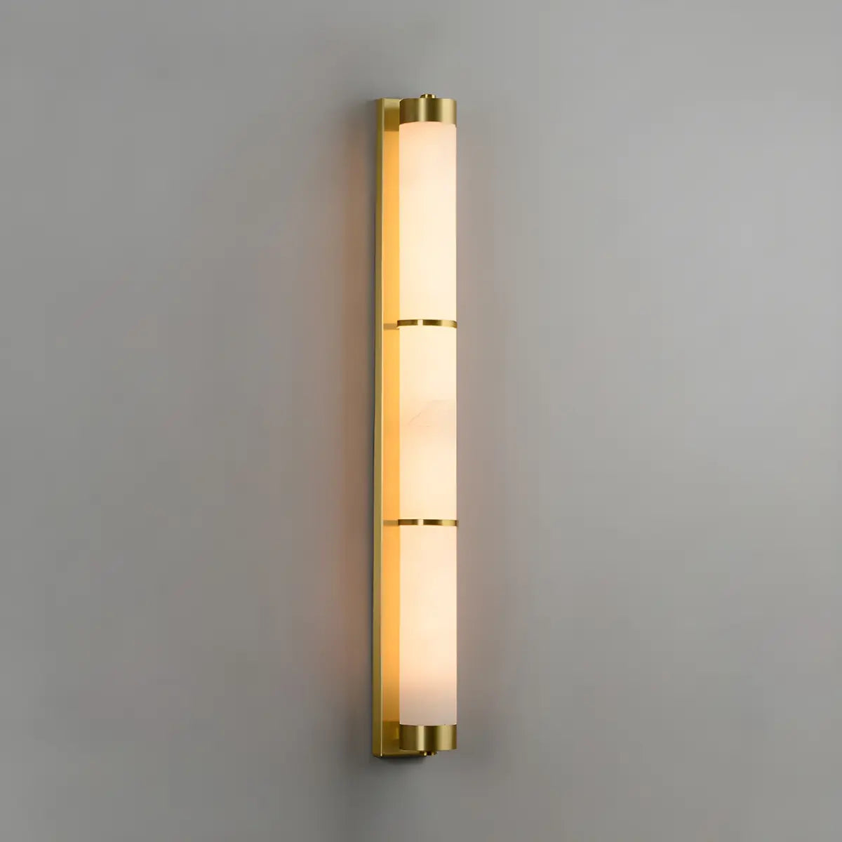 Contemporary Alabaster Gold Tube White Bedroom Wall Lamp Image - 2