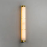 Contemporary Alabaster Gold Tube White Bedroom Wall Lamp Image - 2