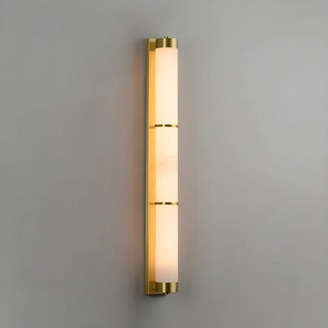 Contemporary Alabaster Gold Tube White Bedroom Wall Lamp Image - 2