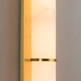 Contemporary Alabaster Gold Tube White Bedroom Wall Lamp Image - 5