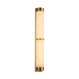 Contemporary Alabaster Gold Tube White Bedroom Wall Lamp Image - 6