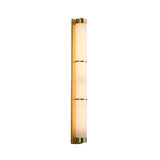 Contemporary Alabaster Gold Tube White Bedroom Wall Lamp Image - 7