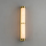 Contemporary Alabaster Gold Tube White Bedroom Wall Lamp Image - 8