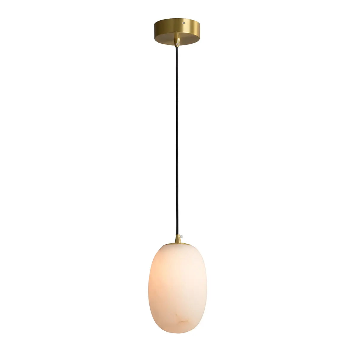 Contemporary Alabaster Oval Living Room Pendant Light Image - 5