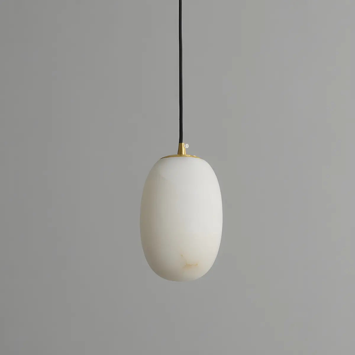 Contemporary Alabaster Oval Living Room Pendant Light Image - 8