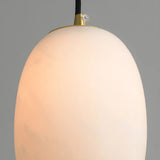 Contemporary Alabaster Oval Living Room Pendant Light Image - 9