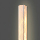 Contemporary Alabaster Rectangle White Bedroom Wall Sconce Image - 10