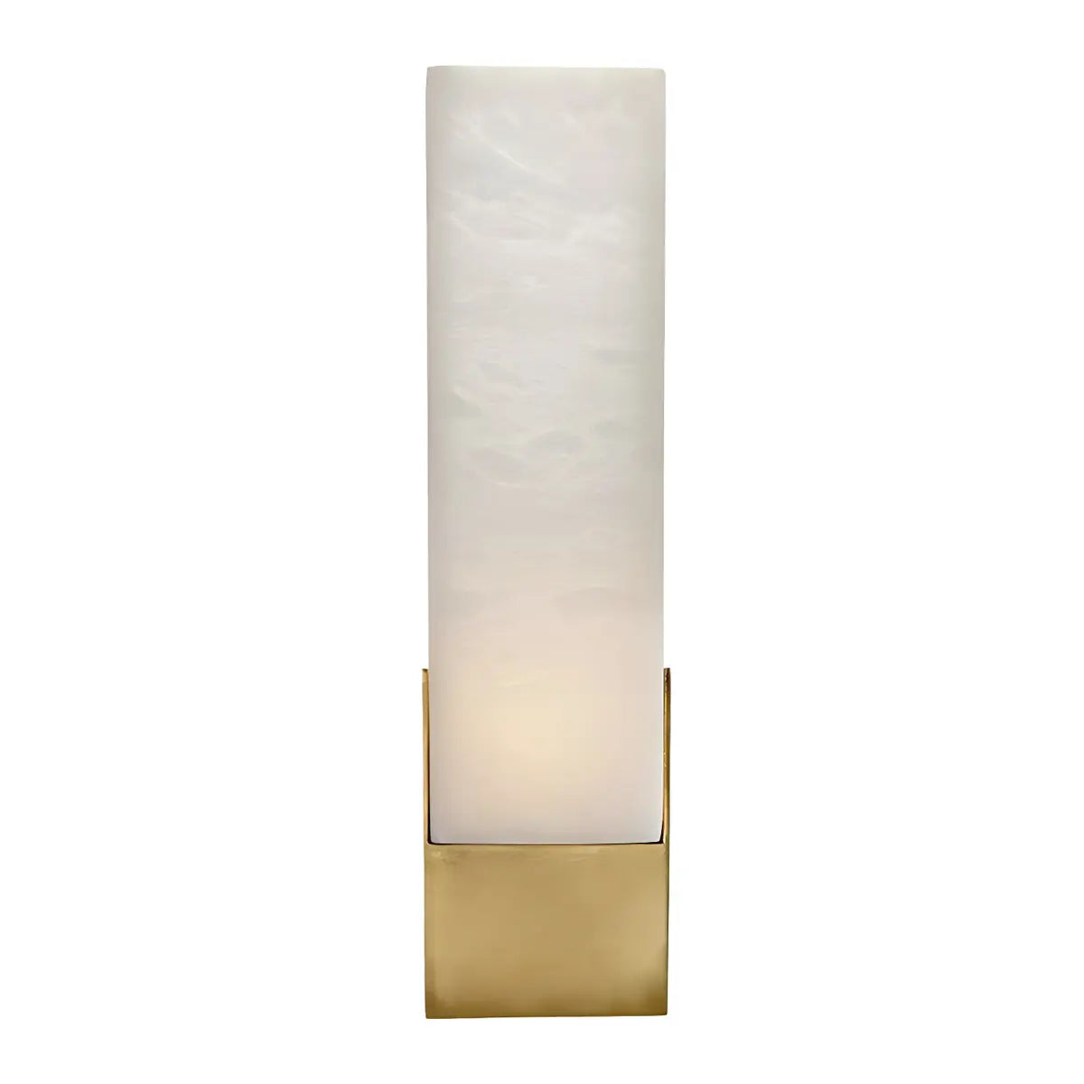 Contemporary Alabaster Rectangular Gold Bedroom Wall Sconce Image - 6