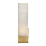 Contemporary Alabaster Rectangular Gold Bedroom Wall Sconce Image - 6