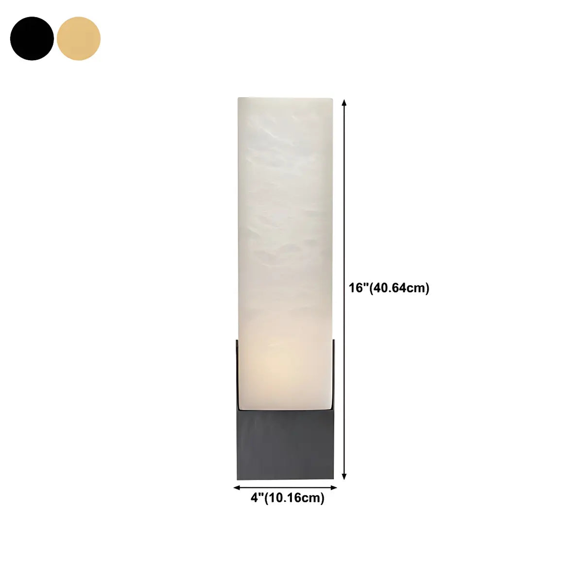 Contemporary Alabaster Rectangular Gold Bedroom Wall Sconce 