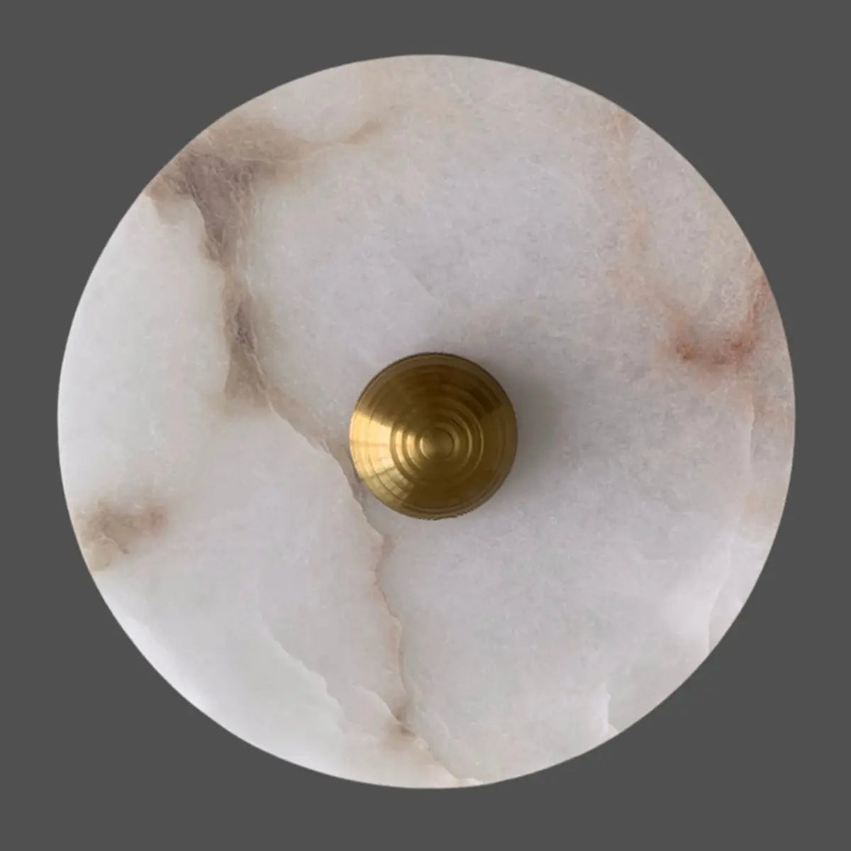 Contemporary Alabaster Round Living Room White Wall Sconce Image - 10