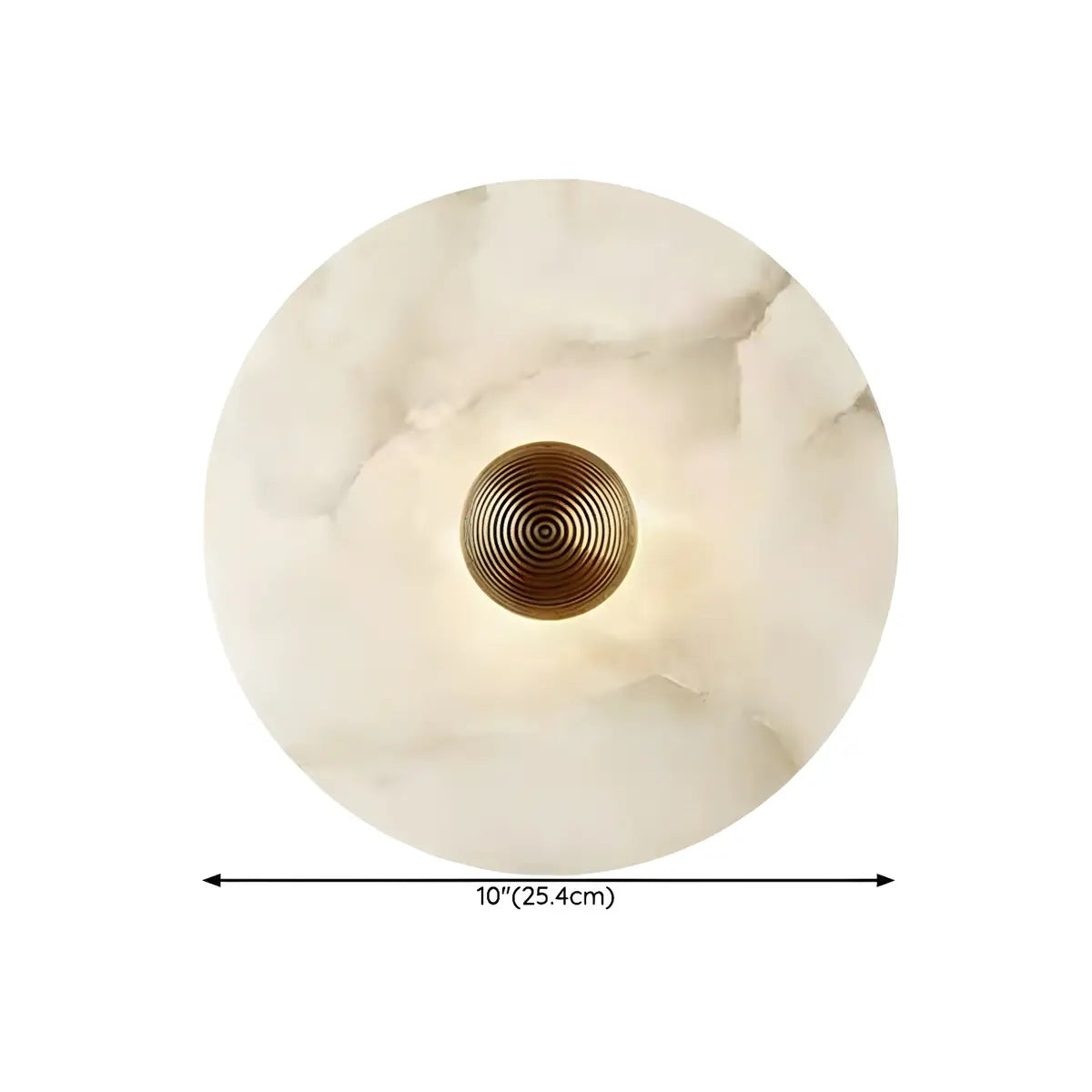 Contemporary Alabaster Round Living Room White Wall Sconce Image - 12