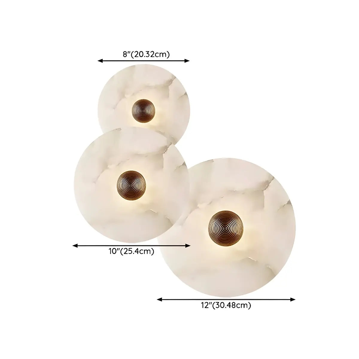 Contemporary Alabaster Round Living Room White Wall Sconce Image - 16