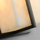 Contemporary Alabaster Square Black Living Room Wall Lamp Image - 11