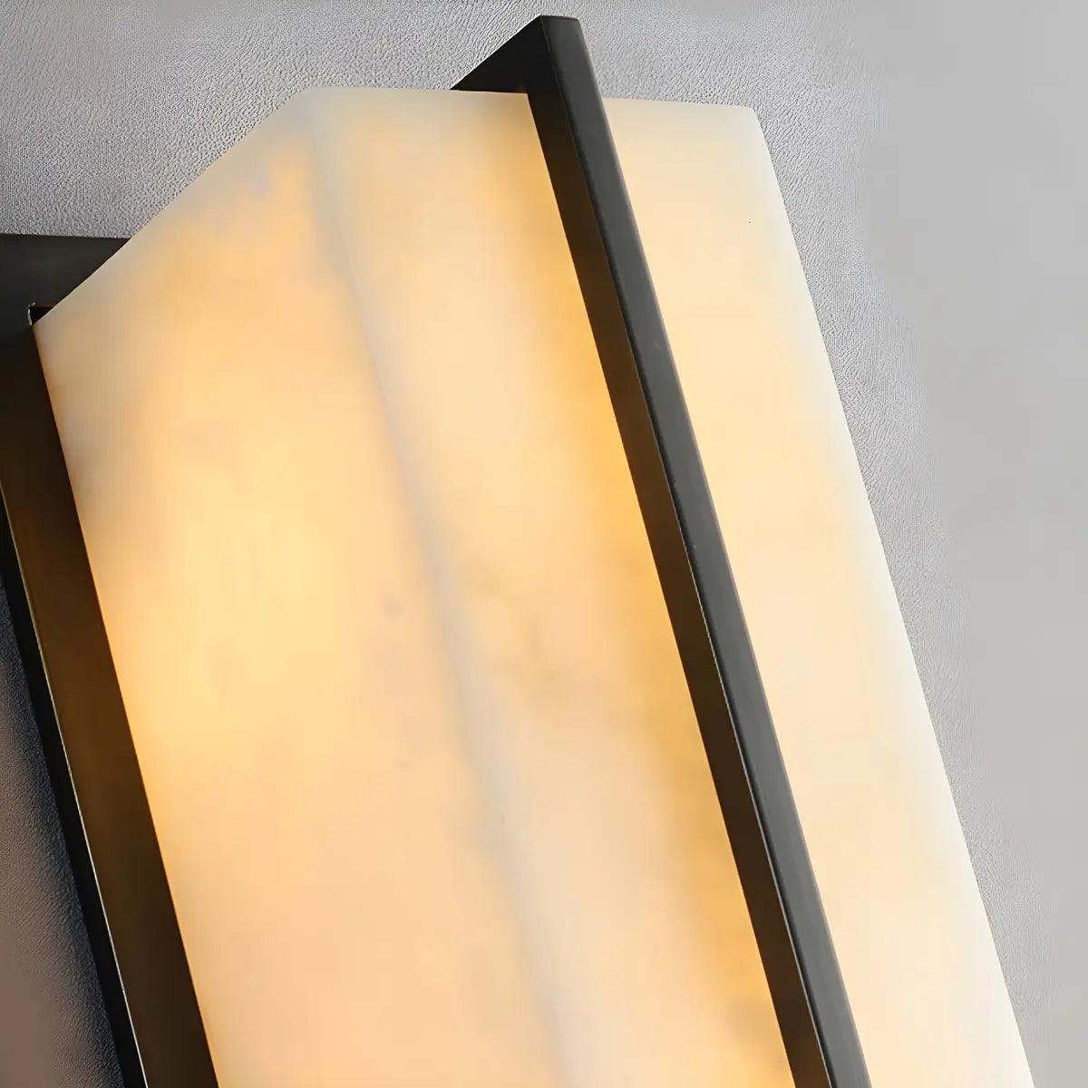 Contemporary Alabaster Square Black Living Room Wall Lamp Image - 12