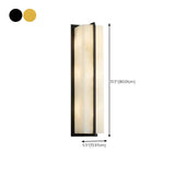 Contemporary Alabaster Square Black Living Room Wall Lamp #size