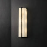 Contemporary Alabaster Square Black Living Room Wall Lamp Image - 4