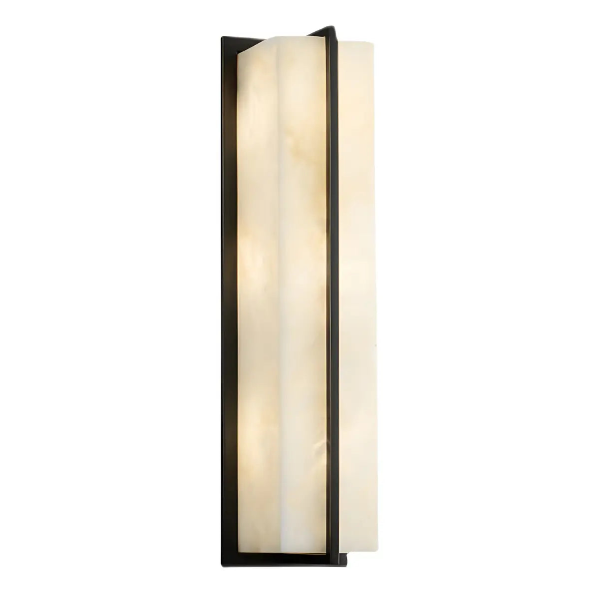 Contemporary Alabaster Square Black Living Room Wall Lamp Image - 7