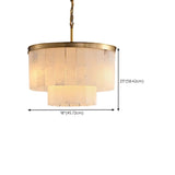 Contemporary Alabaster Tiered Gold Living Room Chandelier #size