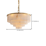 Contemporary Alabaster Tiered Gold Living Room Chandelier Image - 15