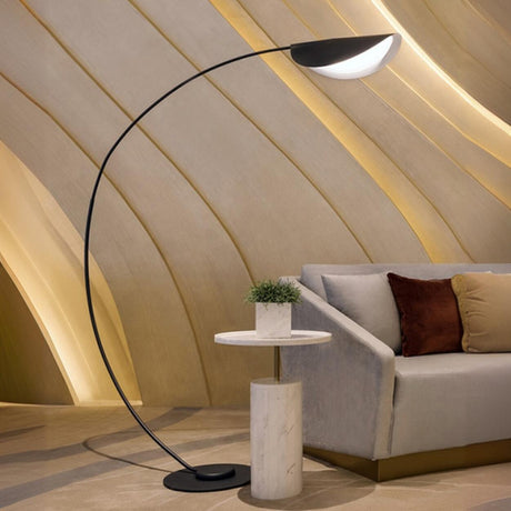 Contemporary Alloy Teardrop Black Arc Floor Lamp Light Image - 1