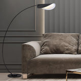 Contemporary Alloy Teardrop Black Arc Floor Lamp Light Image - 6