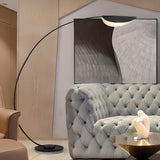 Contemporary Alloy Teardrop Black Arc Floor Lamp Light Image - 8