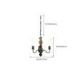 Contemporary Arm Ball Metal Black 5-Light Chandelier #size