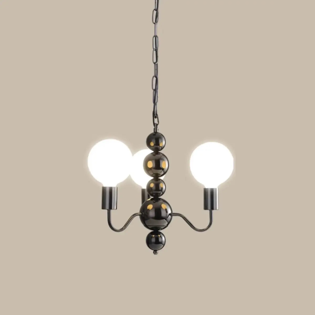 Contemporary Arm Ball Metal Black 5-Light Chandelier Image - 2