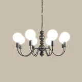 Contemporary Arm Ball Metal Black 5-Light Chandelier Image - 5