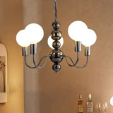 Contemporary Arm Ball Metal Black 5-Light Chandelier Image - 7